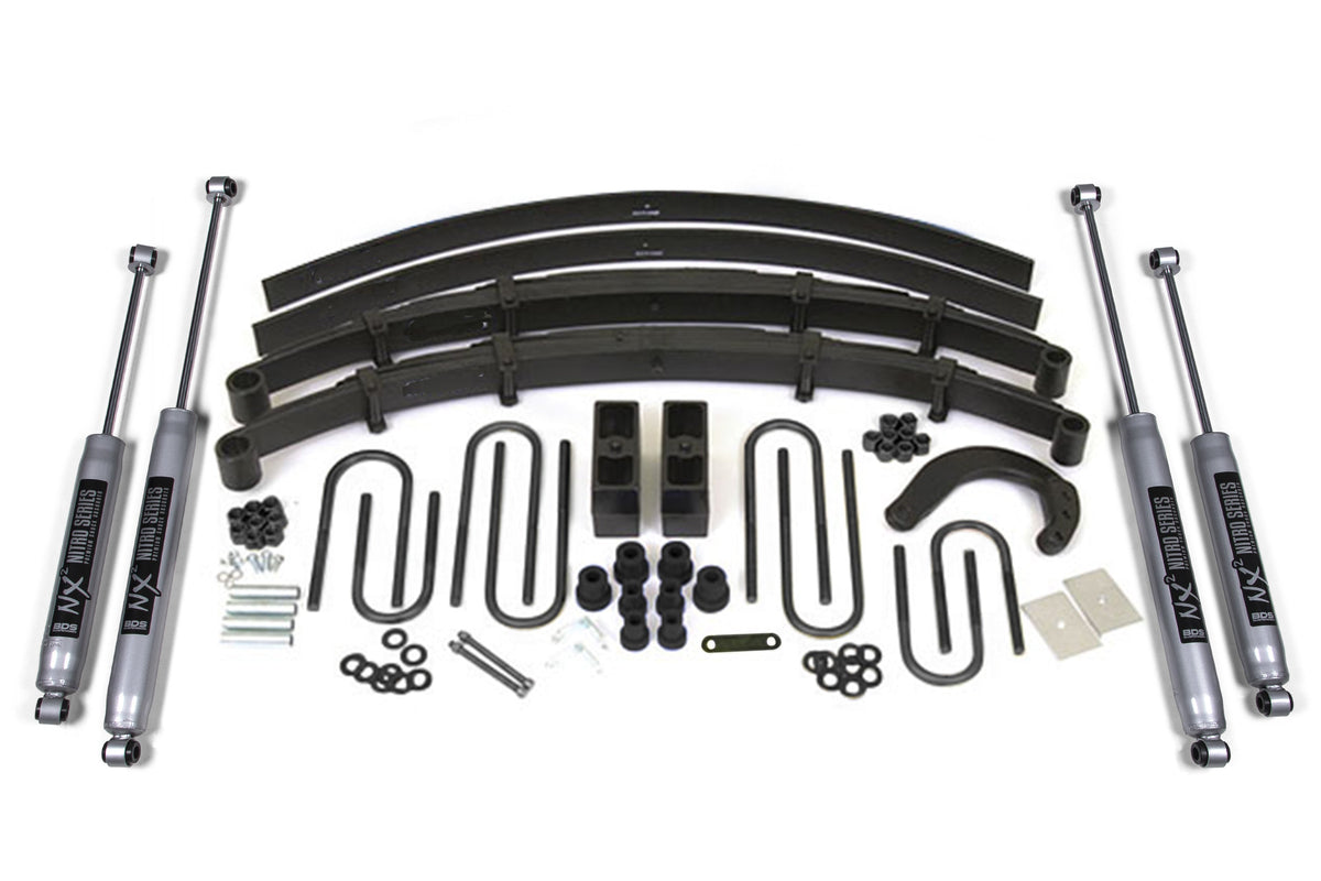 BDS Suspension 6 Inch Lift Kit Chevy/GMC 3/4 Ton Suburban 1988-1991 4WD - 4 Inch Block Kit with Add-A-Leaf / NX2 Nitro Series