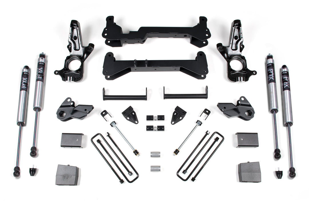 BDS Suspension 7 Inch Lift Kit Chevy Silverado or GMC Sierra 2500HD 2001-2010 2WD - Carrier Above Crossmember / FOX 2.0 Performance Series