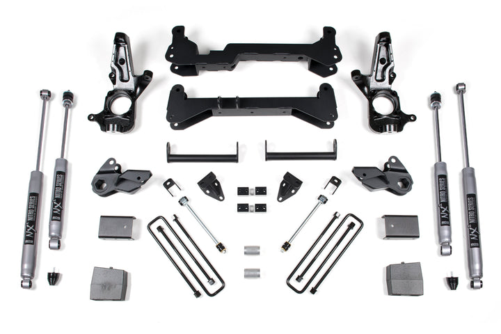 BDS Suspension 7 Inch Lift Kit Chevy Silverado or GMC Sierra 2500HD 2001-2010 2WD - Carrier Above Crossmember / NX2 Nitro Series