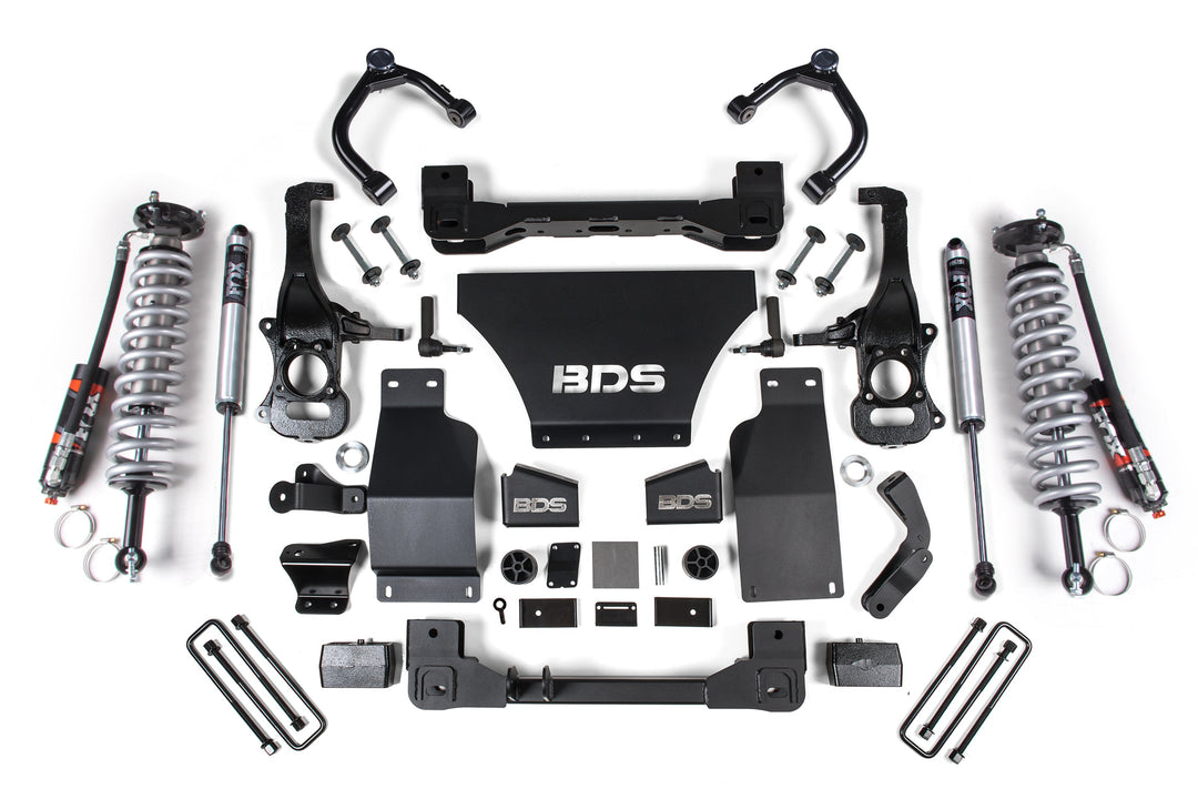 BDS Suspension 4 Inch Lift Kit FOX Coil-Over Chevy Silverado or GMC Sierra 1500 2019-2024 4WD Gas - FOX 2.5 Performance Elite Coil-Over / FOX 2.0 Performance Series Shock