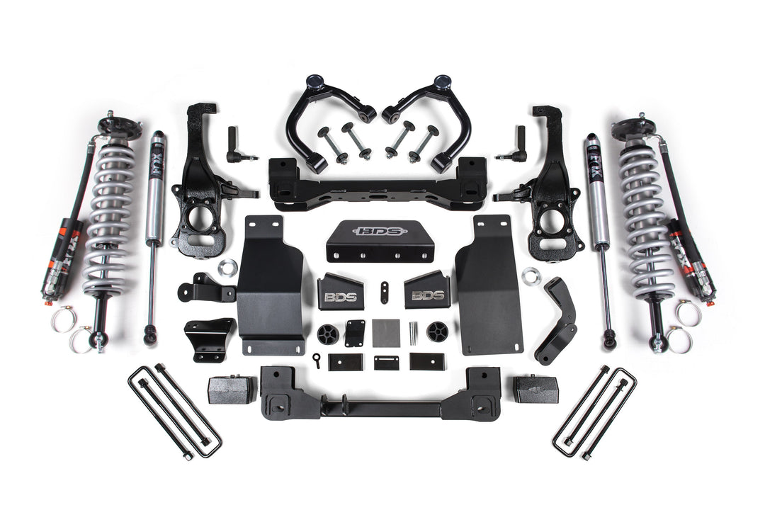 BDS Suspension 4 Inch Lift Kit FOX Coil-Over Chevy Silverado or GMC Sierra 1500 2019-2024 4WD Diesel - FOX 2.5 Performance Elite Coil-Over / FOX 2.0 Performance Series Shock