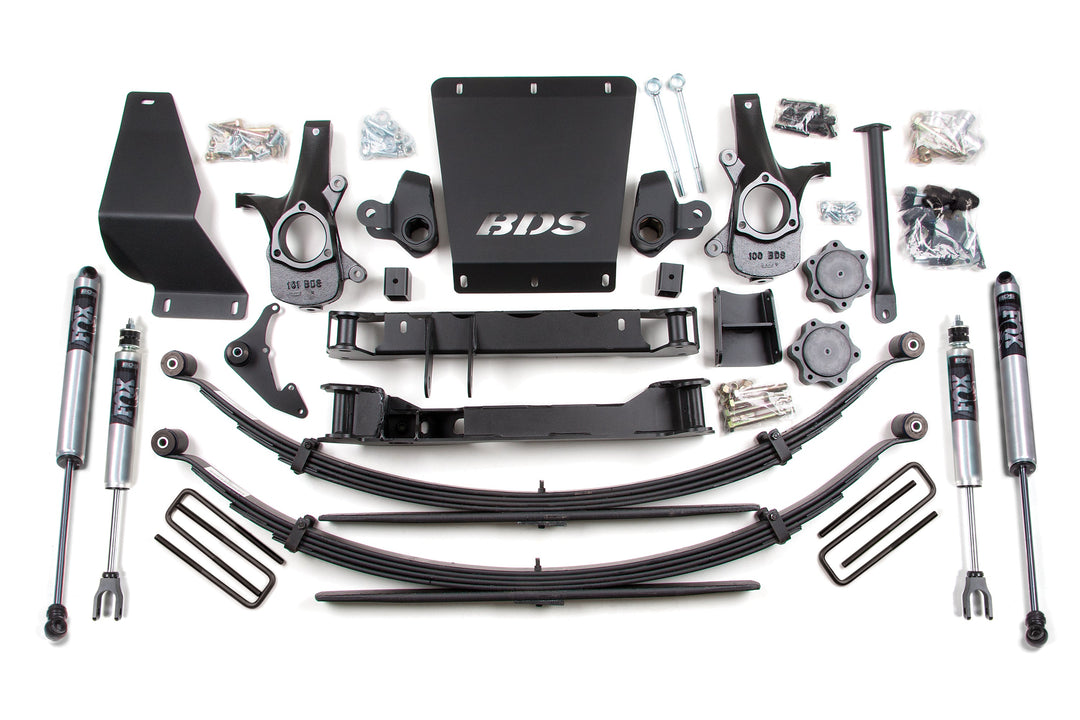 BDS Suspension 6 Inch Lift Kit Chevy Silverado or GMC Sierra 1500 1999-2006 4WD - Leaf Springs / FOX 2.0 Performance Series