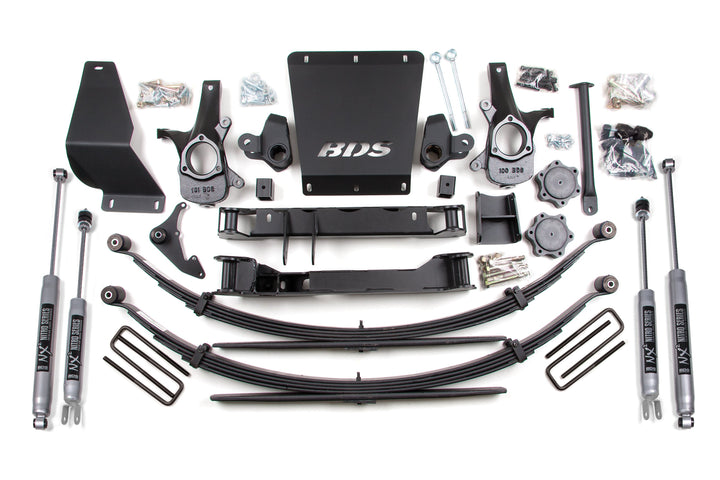 BDS Suspension 6 Inch Lift Kit Chevy Silverado or GMC Sierra 1500 1999-2006 4WD - Leaf Springs / NX2 Nitro Series