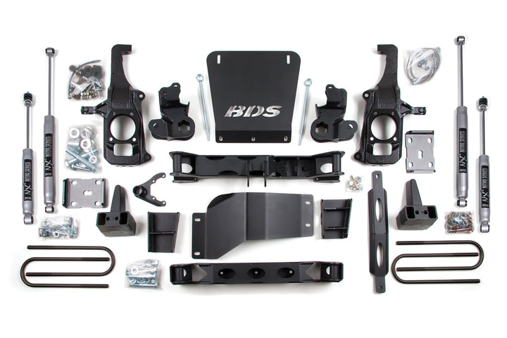BDS Suspension 6.5 Inch Lift Kit Chevy Silverado or GMC Sierra 2500HD/3500 2011-2019 - 4 Inch Block Kit / NX2 Nitro Series
