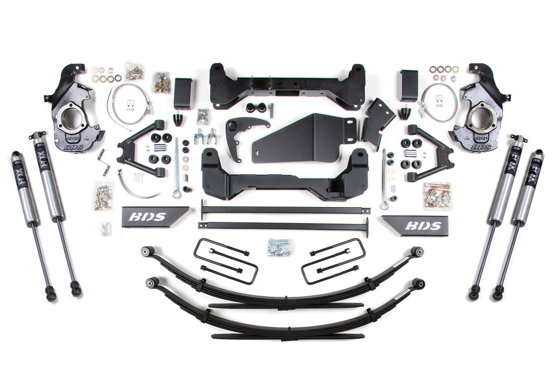 BDS Suspension 6" Lift Kit Chevrolet &amp; GMC 1500/2500 6 Lug (1988-1998) 4WD - Leaf Springs / FOX 2.0 Performance Series