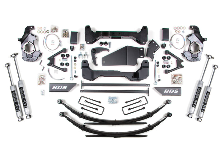 BDS Suspension 6" Lift Kit Chevrolet &amp; GMC 1500/2500 6 Lug (1988-1998) 4WD - Leaf Springs / NX2 Nitro Series