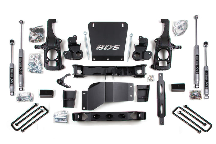 BDS Suspension 6.5 Inch Lift Kit Chevy Silverado or GMC Sierra 2500HD/3500 2011-2019 - 3 Inch Block Kit Without Overload / NX2 Nitro Series