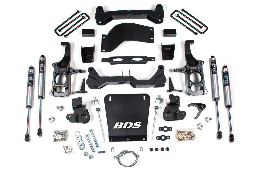 BDS Suspension 4.5 Inch Lift Kit Chevy Silverado or GMC Sierra 2500HD/3500HD 2011-2019 - 3 Inch Block Kit Without Overload / FOX 2.0 Performance Series