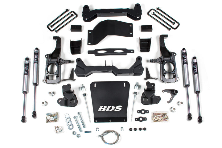 BDS Suspension 4.5 Inch Lift Kit Chevy Silverado or GMC Sierra 2500HD/3500HD 2011-2019 - 3 Inch Block Kit Without Overload / FOX 2.0 Performance Series
