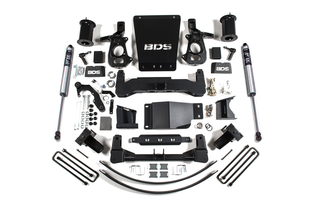 BDS Suspension 8 Inch Lift Kit Chevy Silverado or GMC Sierra 1500 2014-2018 4WD - FOX 2.0 Performance Series / Aluminum / Stamped Steel