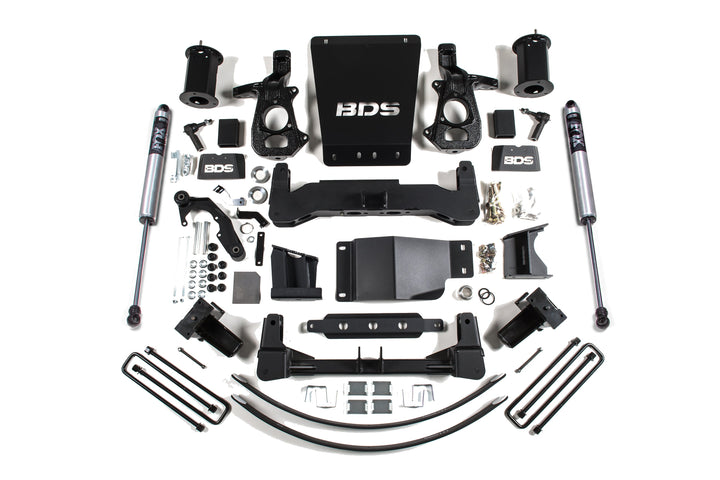 BDS Suspension 8 Inch Lift Kit Chevy Silverado or GMC Sierra 1500 2014-2018 4WD - FOX 2.0 Performance Series / Aluminum / Stamped Steel