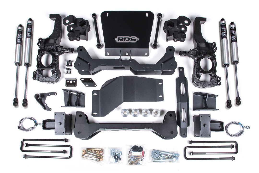 BDS Suspension 6.5 Inch Lift Kit Chevy Silverado or GMC Sierra 2500HD/3500HD 2020-2026 4WD - 5 Inch Block Kit Without Overload / FOX 2.0 Performance Series