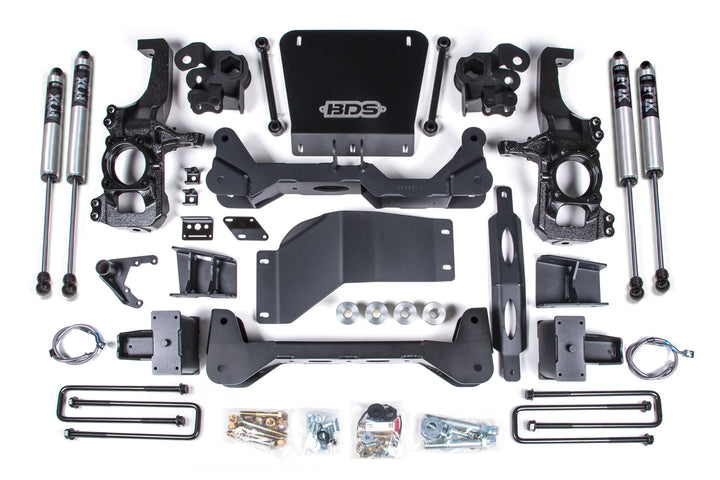 BDS Suspension 6.5 Inch Lift Kit Chevy Silverado or GMC Sierra 2500HD/3500HD 2020-2026 4WD - 5 Inch Block Kit Without Overload / FOX 2.0 Performance Series