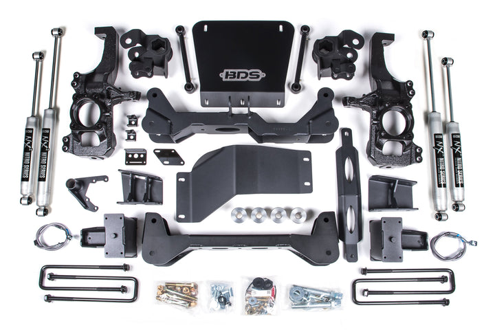 BDS Suspension 6.5 Inch Lift Kit Chevy Silverado or GMC Sierra 2500HD/3500HD 2020-2026 4WD - 5 Inch Block Kit Without Overload / NX2 Nitro Series