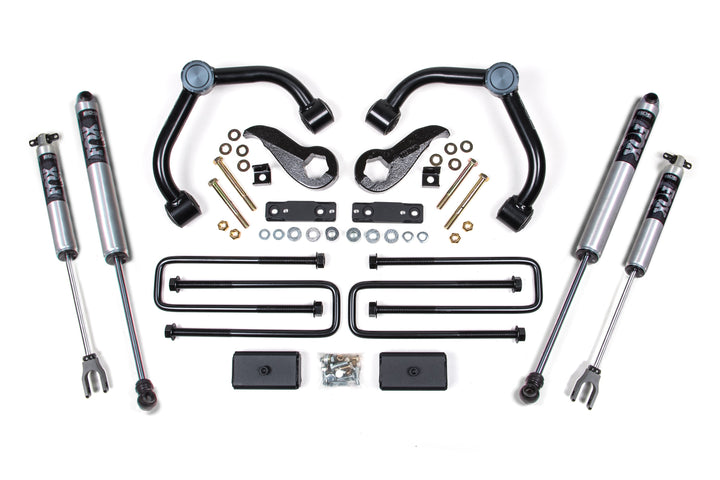 BDS Suspension 3 Inch Lift Kit Chevy Silverado or GMC Sierra 2500HD/3500HD 2020-2026 - 2 Inch Block Kit Without Overload / FOX 2.0 Performance Series