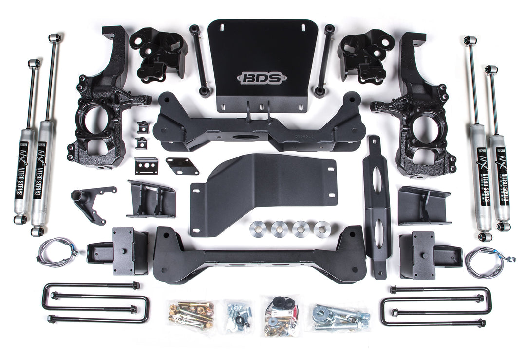 BDS Suspension 5 Inch Lift Kit Chevy Silverado or GMC Sierra 2500HD/3500HD 2020-2026 4WD - Block Kit Without Factory Overload / NX2 Nitro Series