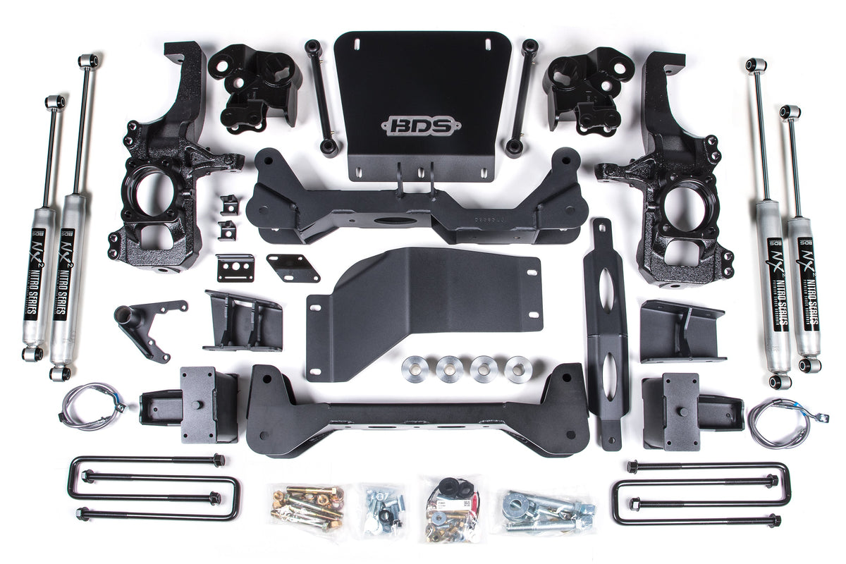 BDS Suspension 5 Inch Lift Kit Chevy Silverado or GMC Sierra 2500HD/3500HD 2020-2026 4WD - Block Kit Without Factory Overload / NX2 Nitro Series