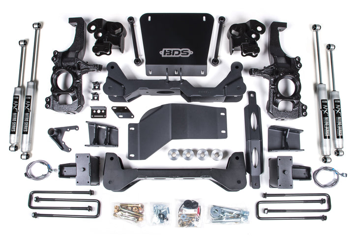 BDS Suspension 5 Inch Lift Kit Chevy Silverado or GMC Sierra 2500HD/3500HD 2020-2026 4WD - Block Kit Without Factory Overload / NX2 Nitro Series