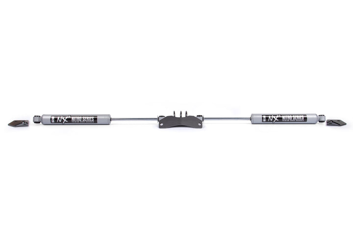 BDS Suspension Dual Steering Stabilizer Kit w/ NX2 Shocks Dodge Ram 1500 Mega Cab 2006-2008 4WD Y-Style Steering