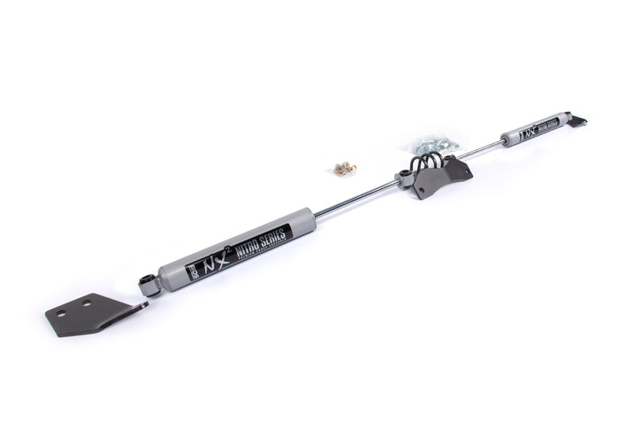 BDS Suspension Dual Steering Stabilizer Kit w/ NX2 Shocks Dodge Ram 1500 Mega Cab 2006-2008 4WD Y-Style Steering