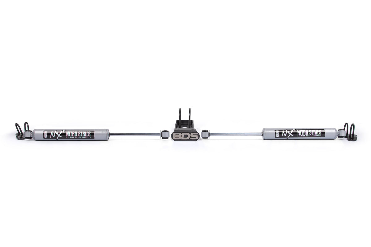 BDS Suspension Dual Steering Stabilizer Kit W/ NX2 Shocks Jeep Wrangler JL 2018-2027 and Gladiator JT 2020-2026