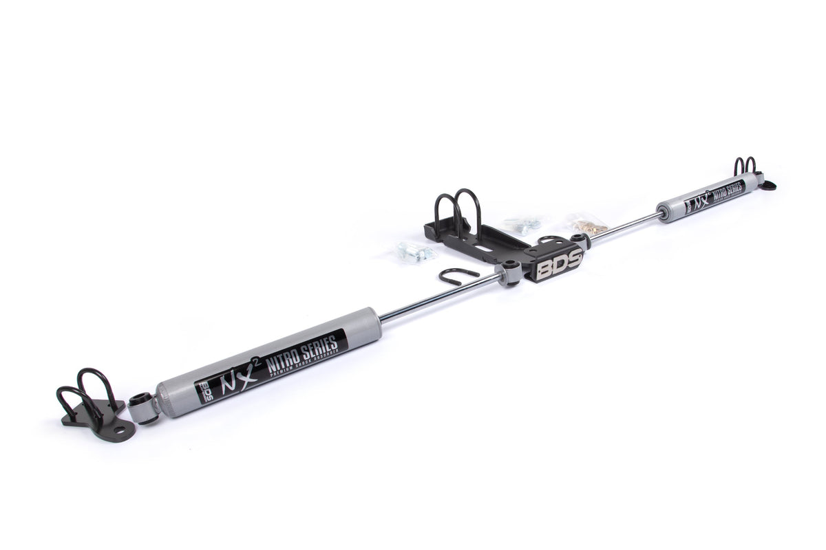 BDS Suspension Dual Steering Stabilizer Kit W/ NX2 Shocks Jeep Wrangler JL 2018-2027 and Gladiator JT 2020-2026