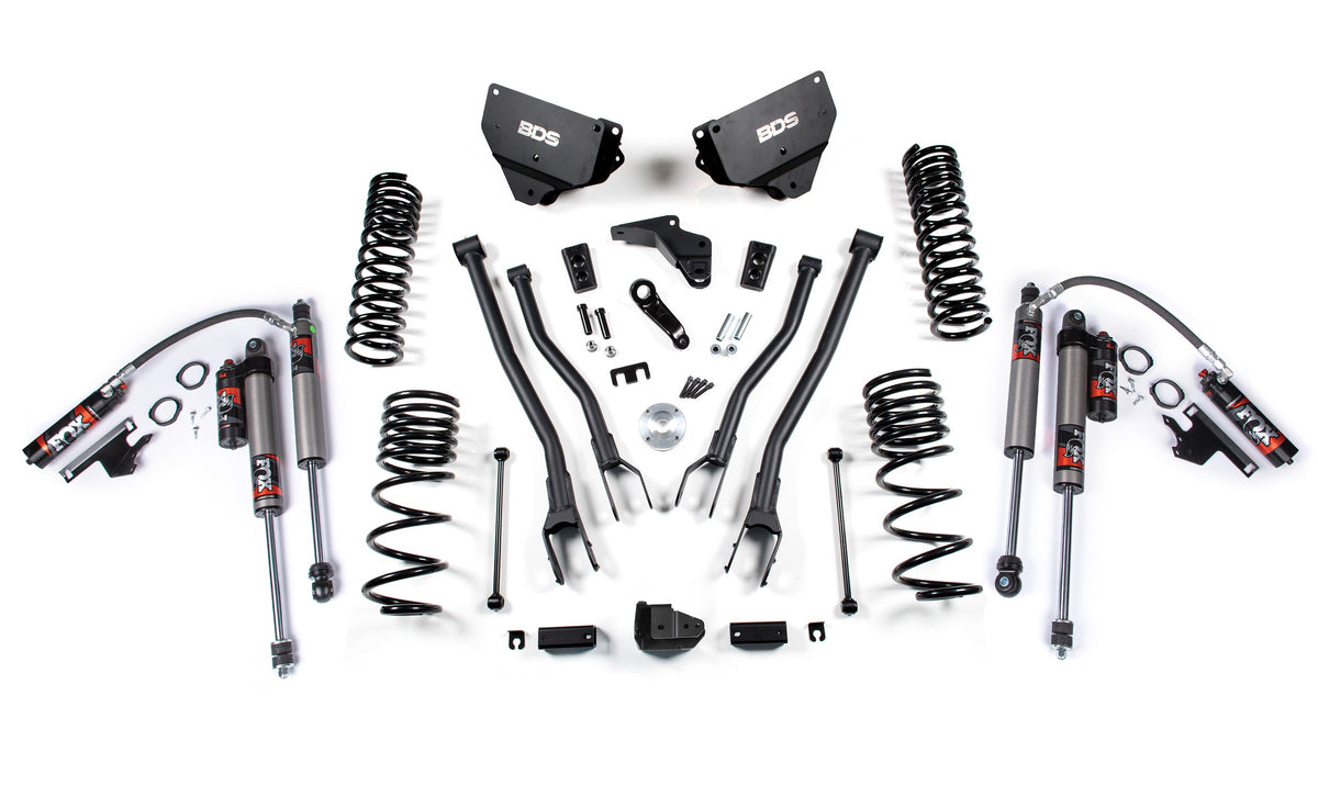 BDS Suspension 4 Inch Lift Kit w/ 4-Link Ram 2500 2014-2018 4WD Gas - FOX 2.5 Performance Elite