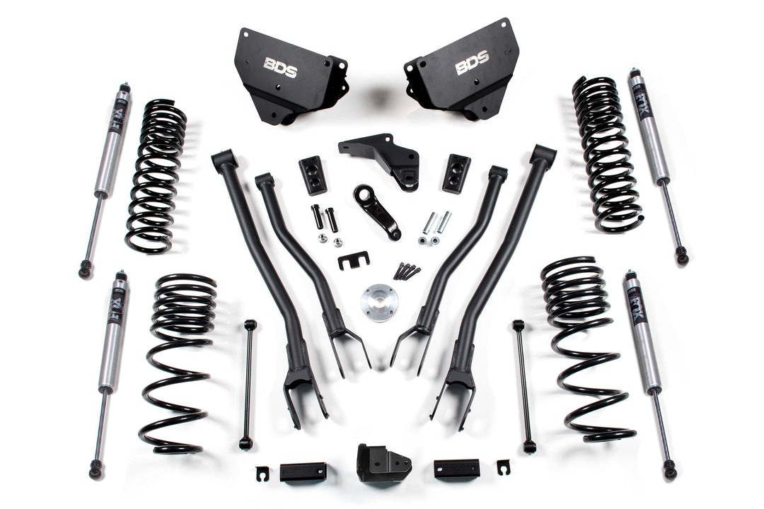 BDS Suspension 4 Inch Lift Kit w/ 4-Link Ram 2500 2014-2018 4WD Diesel - FOX 2.0 Performance Series