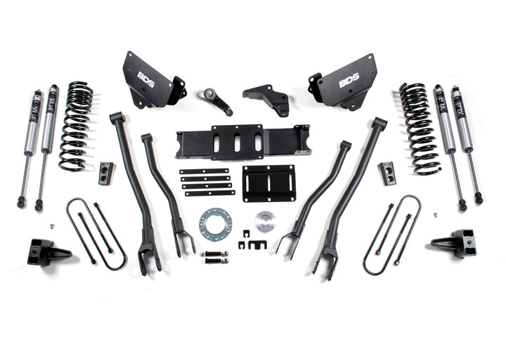 BDS Suspension 6 Inch Lift Kit w/ 4-Link Ram 3500 2013-2018 4WD Diesel - 5 Inch Block Kit – FOX 2.0 Performance Series / 6 Bolt