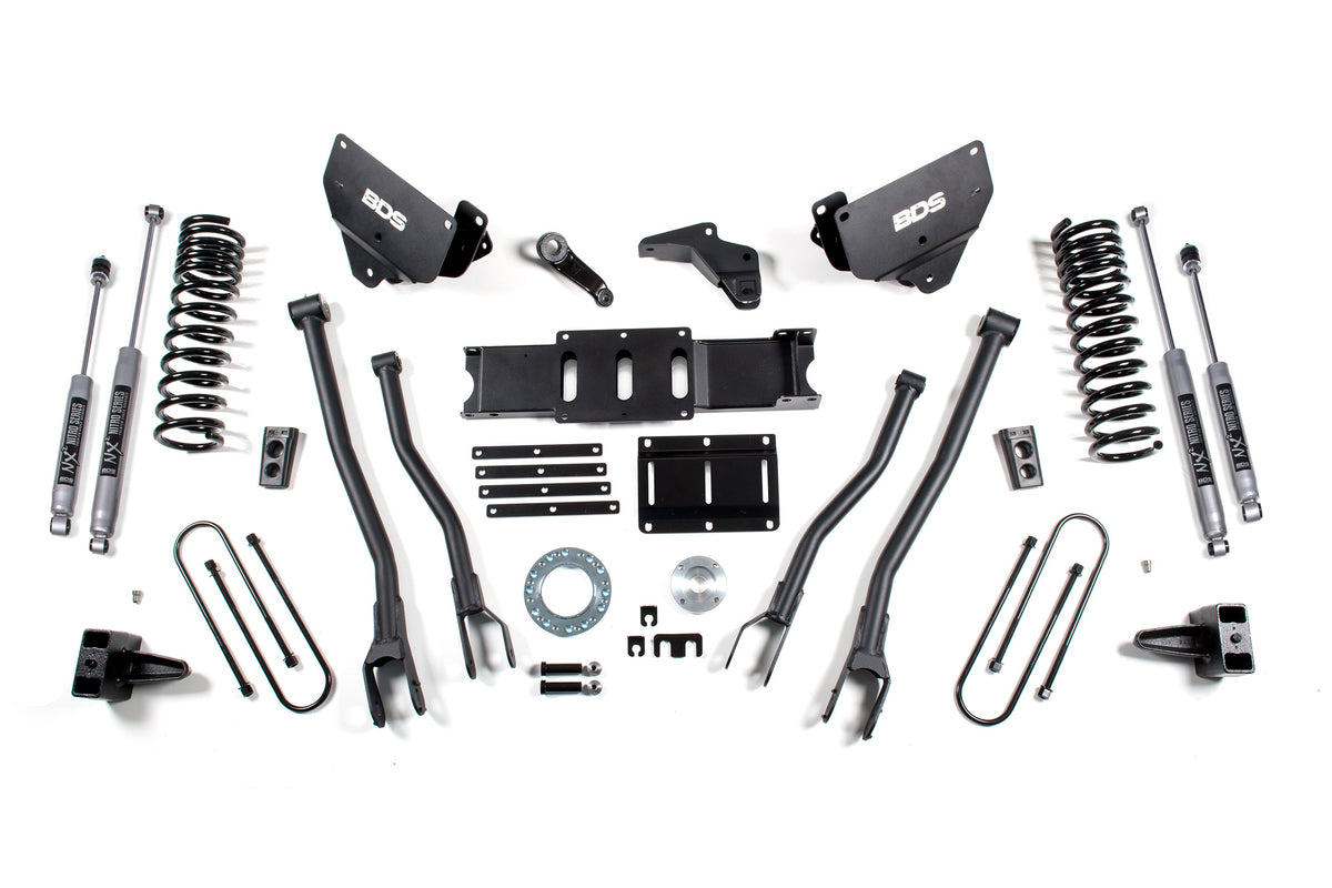 BDS Suspension 6 Inch Lift Kit w/ 4-Link Ram 3500 2013-2018 4WD Diesel - 5 Inch Block Kit – NX2 Nitro Series / 6 Bolt