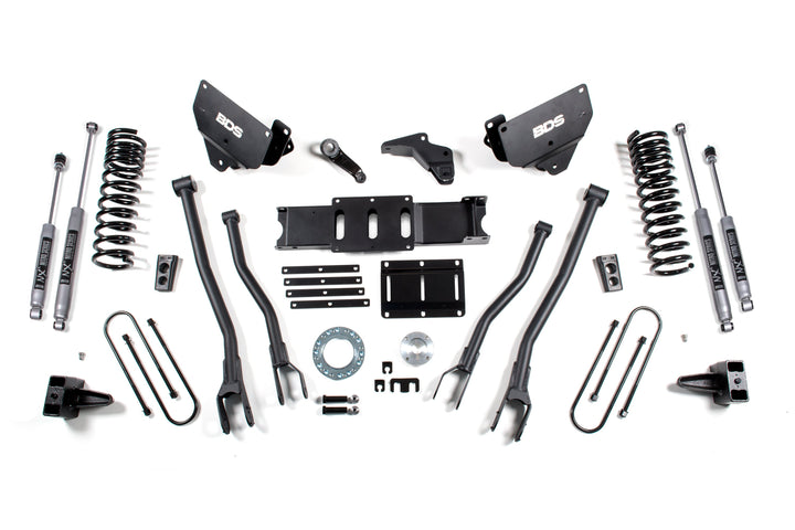 BDS Suspension 6 Inch Lift Kit w/ 4-Link Ram 3500 2013-2018 4WD Diesel - 5 Inch Block Kit – NX2 Nitro Series / 6 Bolt