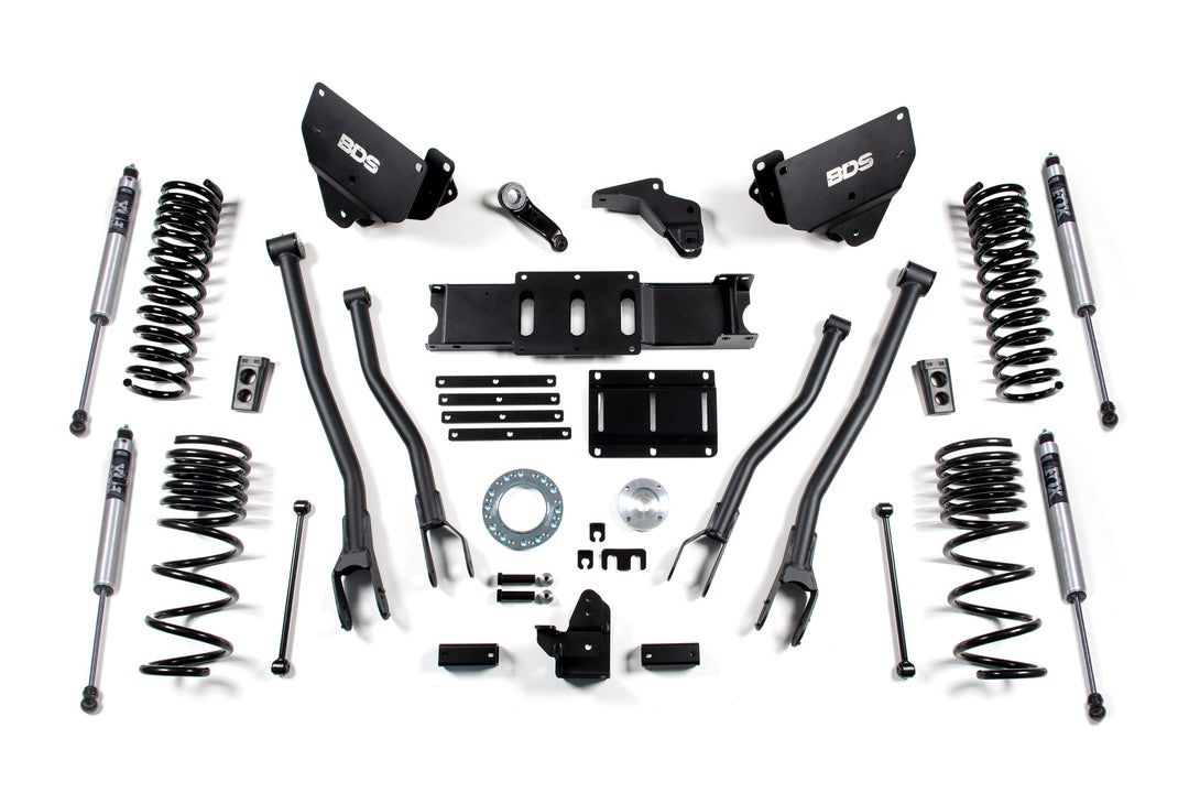 BDS Suspension 6 Inch Lift Kit w/ 4-Link Ram 2500 2014-2018 4WD Diesel - FOX 2.0 Performance Series