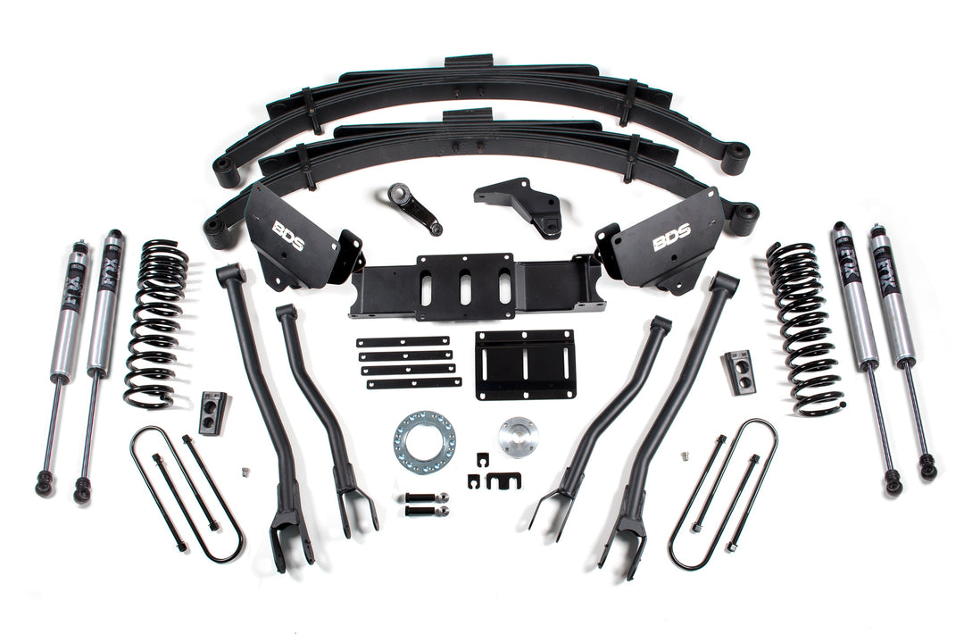 BDS Suspension 6 Inch Lift Kit w/ 4-Link Ram 3500 2013-2018 4WD Diesel - Leaf Springs – FOX 2.0 Performance Series / 6 Bolt