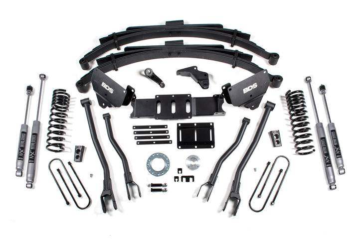 BDS Suspension 6 Inch Lift Kit w/ 4-Link Ram 3500 2013-2018 4WD Diesel - Leaf Springs – NX2 Nitro Series / 6 Bolt