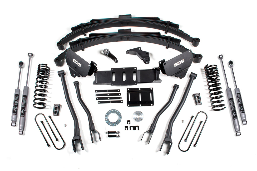 BDS Suspension 5.5 Inch Lift Kit w/ 4-Link Ram 3500 2013-2018 4WD Gas - Leaf Springs / NX2 Nitro Series