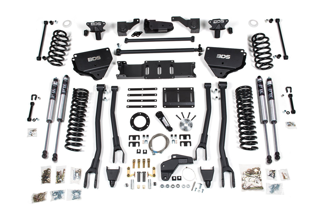 BDS Suspension 8 Inch Lift Kit w/ 4-Link Ram 2500 2014-2018 4WD Diesel - Coil Spring/Bump Stop Extension / FOX 2.0 Performance Series