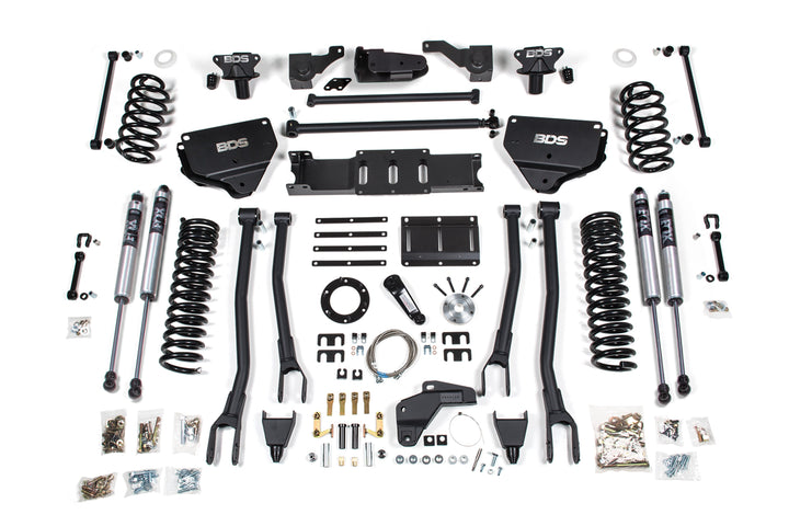 BDS Suspension 8 Inch Lift Kit w/ 4-Link Ram 2500 2014-2018 4WD Diesel - Coil Spring/Bump Stop Extension / FOX 2.0 Performance Series
