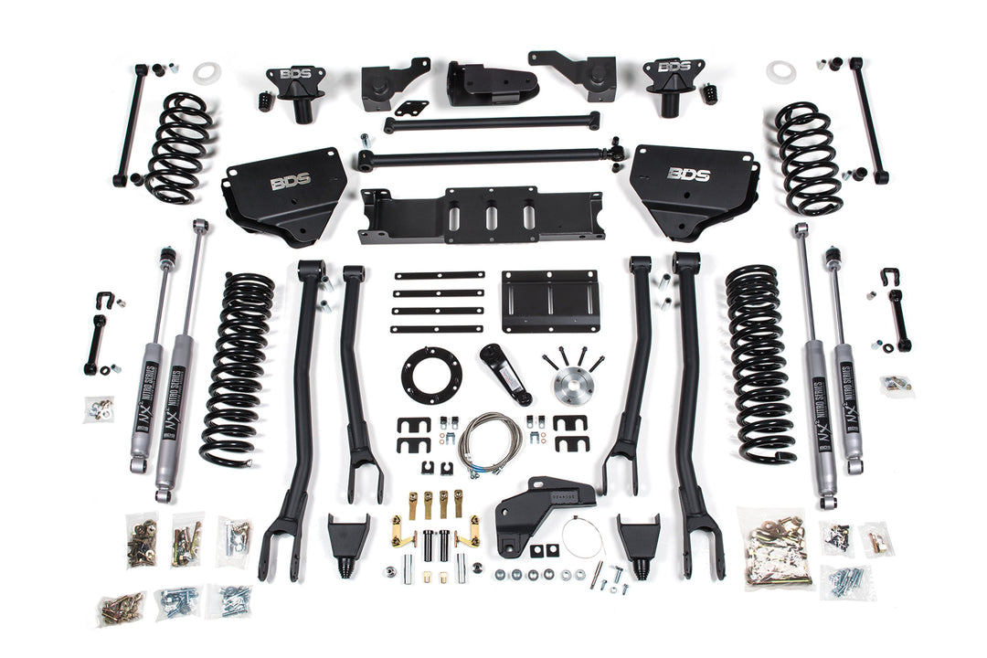 BDS Suspension 8 Inch Lift Kit w/ 4-Link Ram 2500 2014-2018 4WD Diesel - Coil Spring/Bump Stop Extension / NX2 Nitro Series