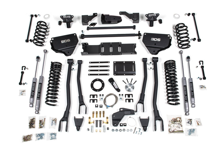 BDS Suspension 8 Inch Lift Kit w/ 4-Link Ram 2500 2014-2018 4WD Diesel - Coil Spring/Bump Stop Extension / NX2 Nitro Series