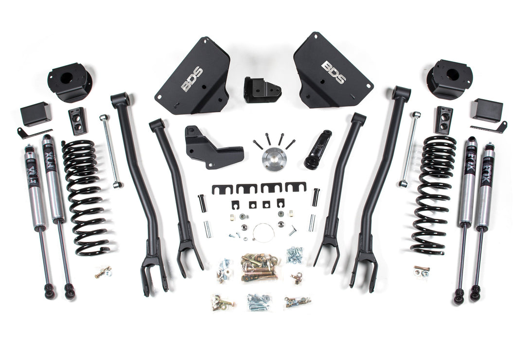 BDS Suspension 4 Inch Lift Kit w/ 4-Link Ram 2500 w/ Rear Air Ride 2014-2018 4WD Diesel - FOX 2.0 Performance Series