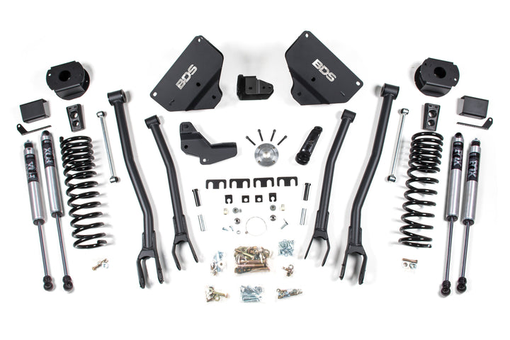 BDS Suspension 4 Inch Lift Kit w/ 4-Link Ram 2500 w/ Rear Air Ride 2014-2018 4WD Gas - FOX 2.0 Performance Series
