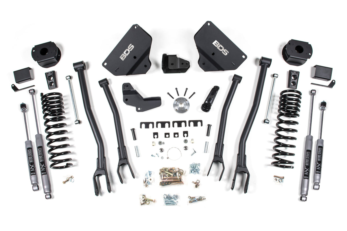BDS Suspension 4 Inch Lift Kit w/ 4-Link Ram 2500 w/ Rear Air Ride 2014-2018 4WD Diesel - NX2 Nitro Series
