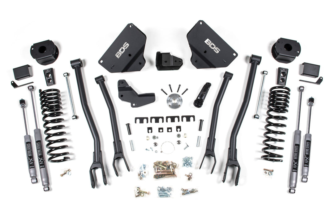 BDS Suspension 4 Inch Lift Kit w/ 4-Link Ram 2500 w/ Rear Air Ride 2014-2018 4WD Gas - NX2 Nitro Series