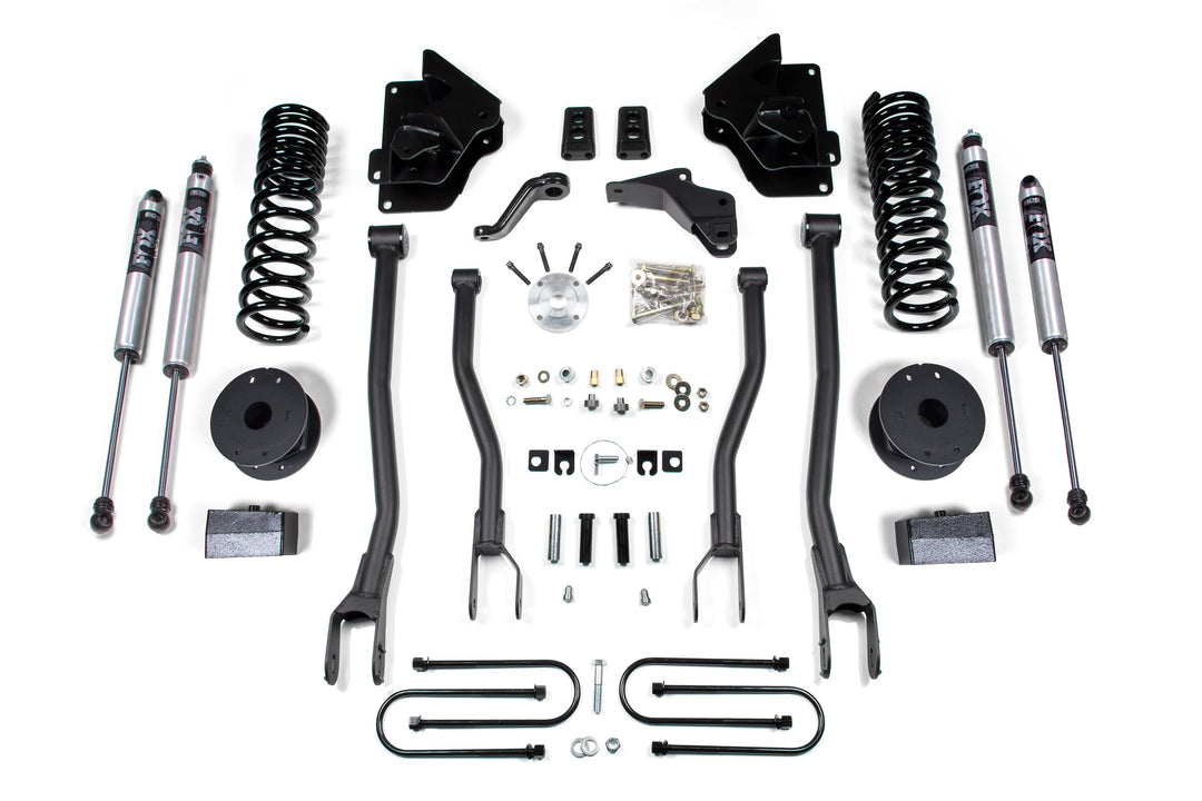 BDS Suspension 4 Inch Lift Kit w/ 4-Link Ram 3500 w/ Rear Air Ride 2013-2018 4WD Gas - FOX 2.0 Performance Series