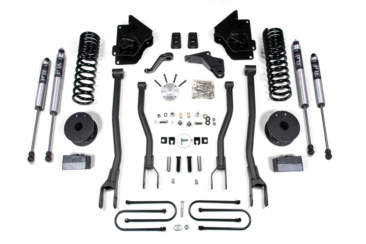 BDS Suspension 4 Inch Lift Kit w/ 4-Link Ram 3500 w/ Rear Air Ride 2013-2018 4WD Gas - FOX 2.0 Performance Series