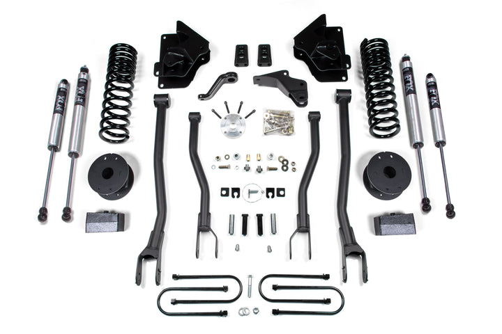 BDS Suspension 4 Inch Lift Kit w/ 4-Link Ram 3500 w/ Rear Air Ride 2013-2018 4WD Gas - FOX 2.0 Performance Series