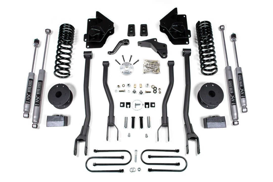 BDS Suspension 4 Inch Lift Kit w/ 4-Link Ram 3500 w/ Rear Air Ride 2013-2018 4WD Gas - NX2 Nitro Series
