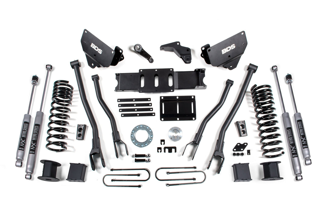 BDS Suspension 6 Inch Lift Kit w/ 4-Link Ram 3500 w/ Rear Air Ride 2013-2018 4WD Diesel - 6 Bolt / NX2 Nitro Series