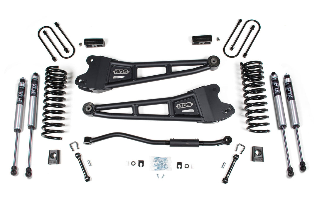 BDS Suspension 3 Inch Lift Kit w/ Radius Arm Ram 3500 2019-2024 4WD Diesel - With Factory Rear Overload Leaf / FOX 2.0 Performance Series