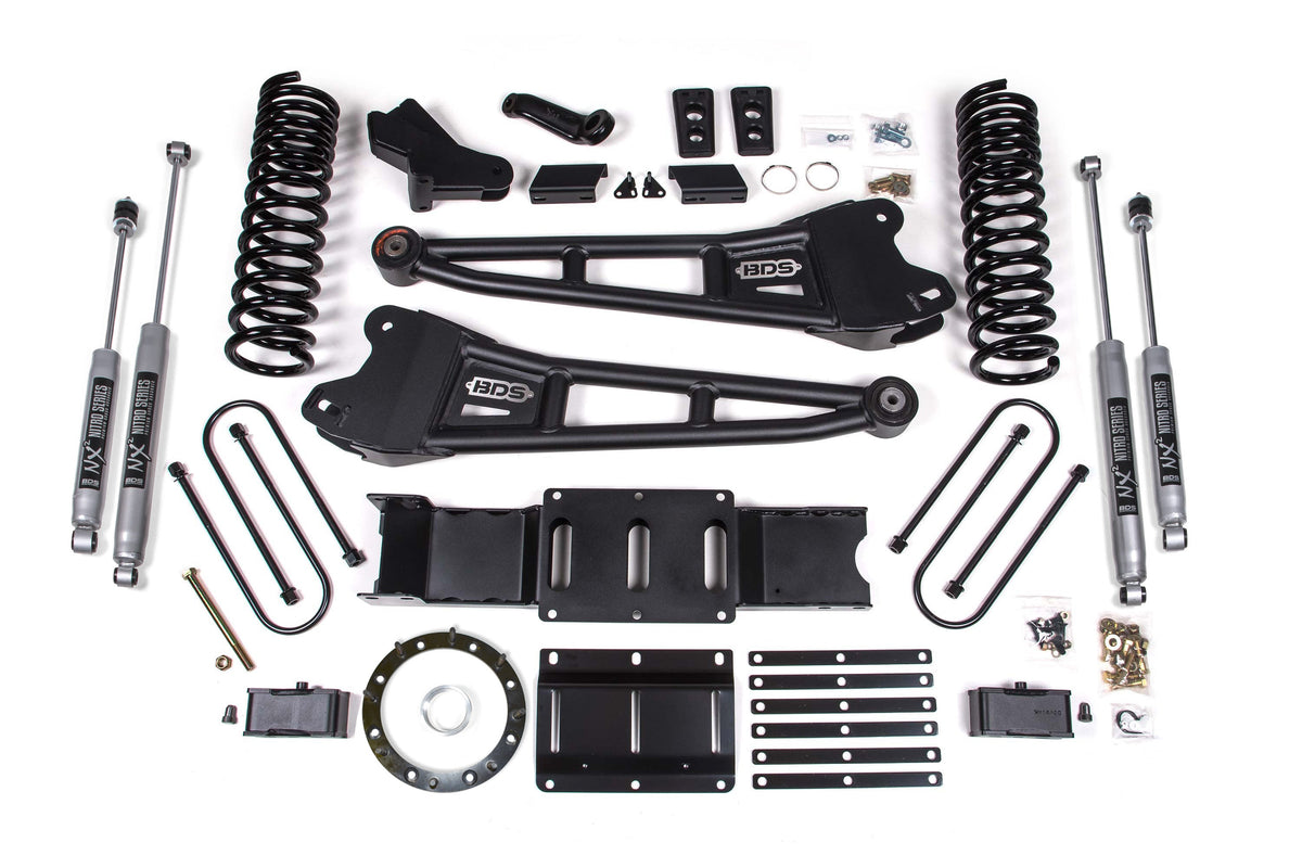 BDS Suspension 4 Inch Lift Kit w/ Radius Arm 2 Inch Rear Block Ram 3500 2019-2024 4WD Diesel